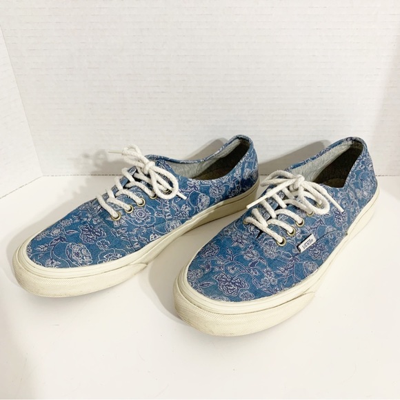 Vans Original Blue Chintz Floral Canvas Low Top Lace Up Sneakers 🟦⬜️ - Picture 1 of 15